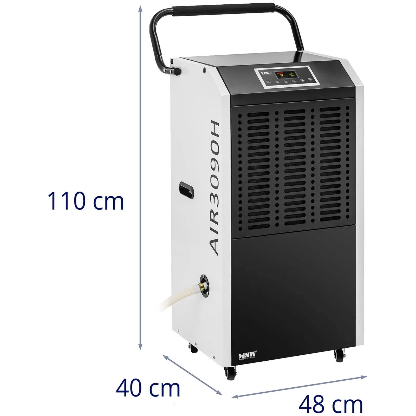 Odvlhčovač vzduchu - 138 l / 24 h - 50–230 m² - 1129 m³/h - s rukojetí (Kolečka: Ano)