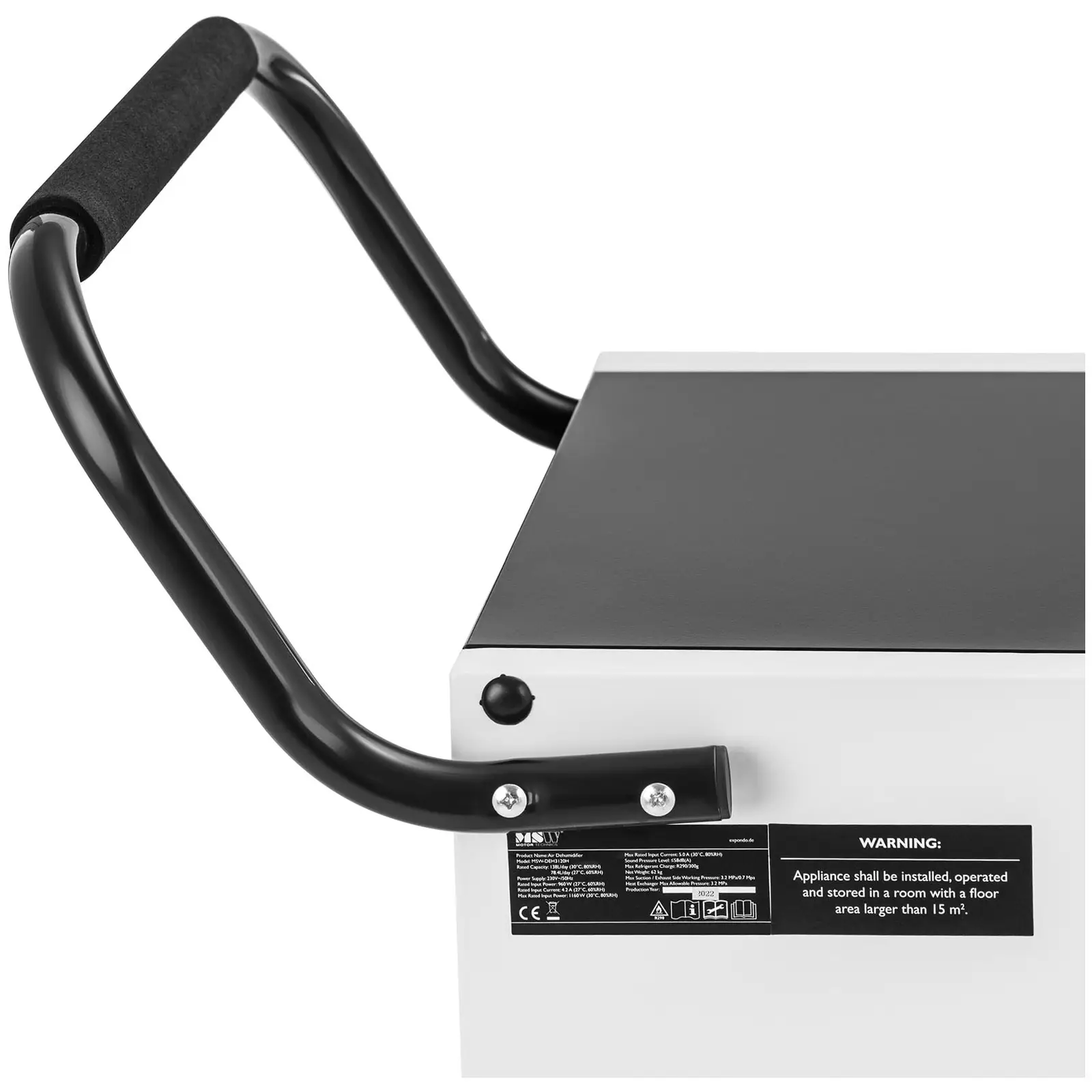 Αφυγραντήρας - 138 l / 24 h - 50 - 230 m² - 1129 m³/h - με λαβή (Υγρασία [%]: 10 - 90)