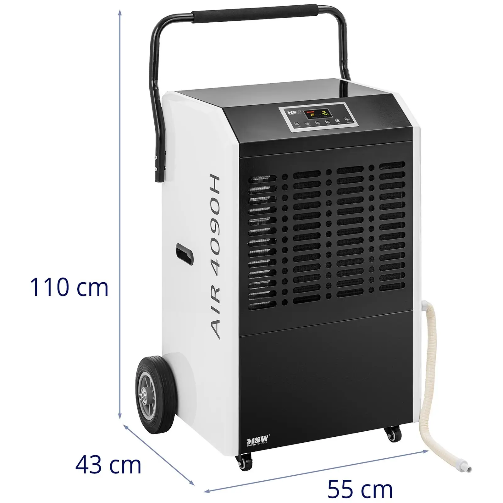 Odvlhčovač vzduchu - 138 l / 24 h - 50–230 m² - 857 m³/h - s rukojetí (Kolečka: Ano)