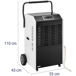 Dehumidifier - 138 l / 24 h - 70 - 100 m² - 857 m³/h - with handle