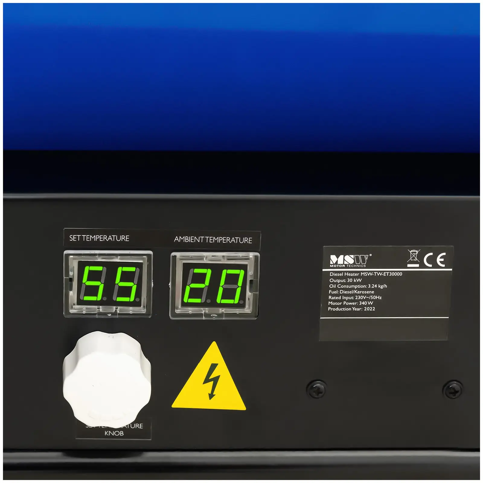 Diesel-varmekanon med skorsten - 28600 W - 38 l (Udgangstemperatur: 450 °C)