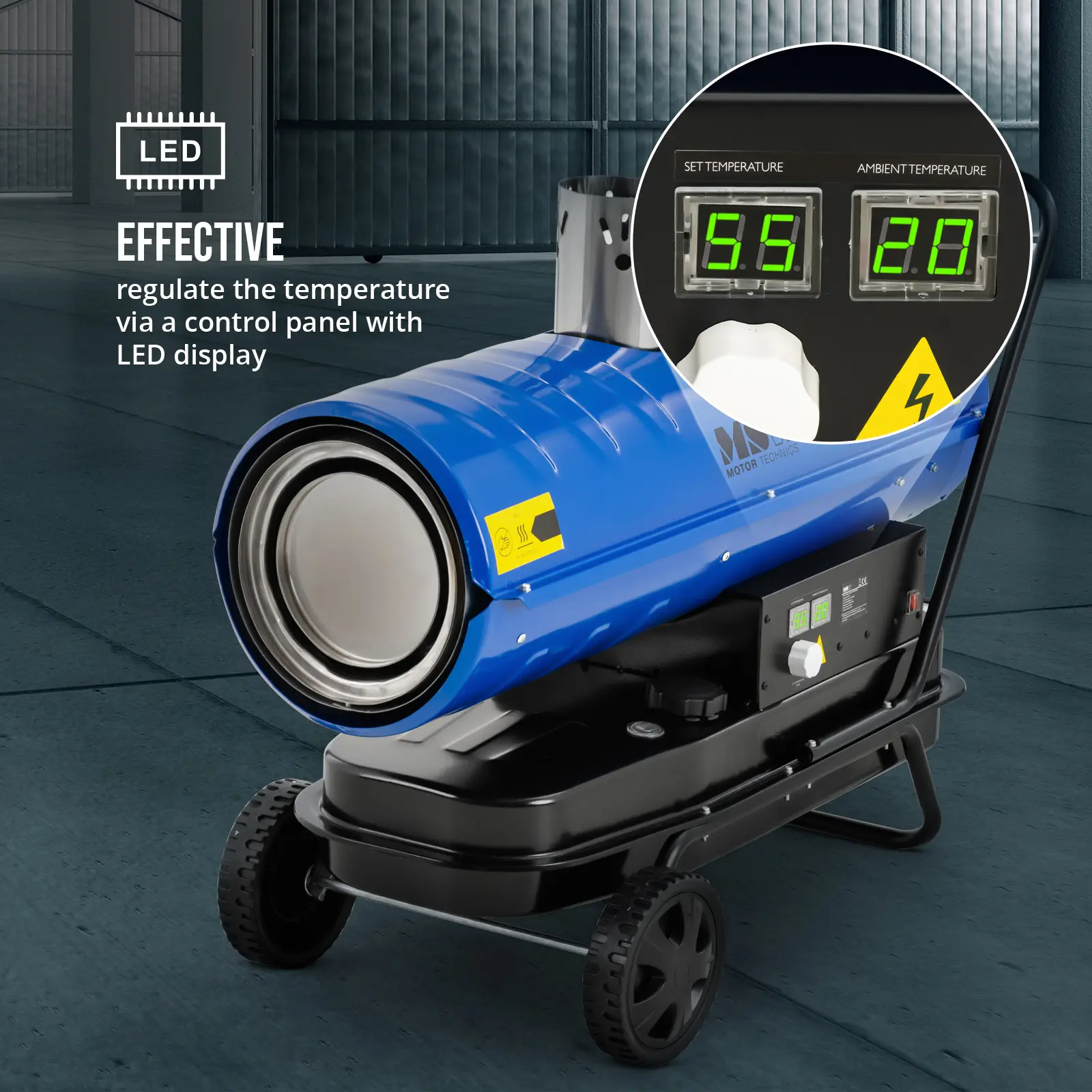 Încălzitor diesel - 30000 W - 38 l (Debit de aer: 1560 m³/h)