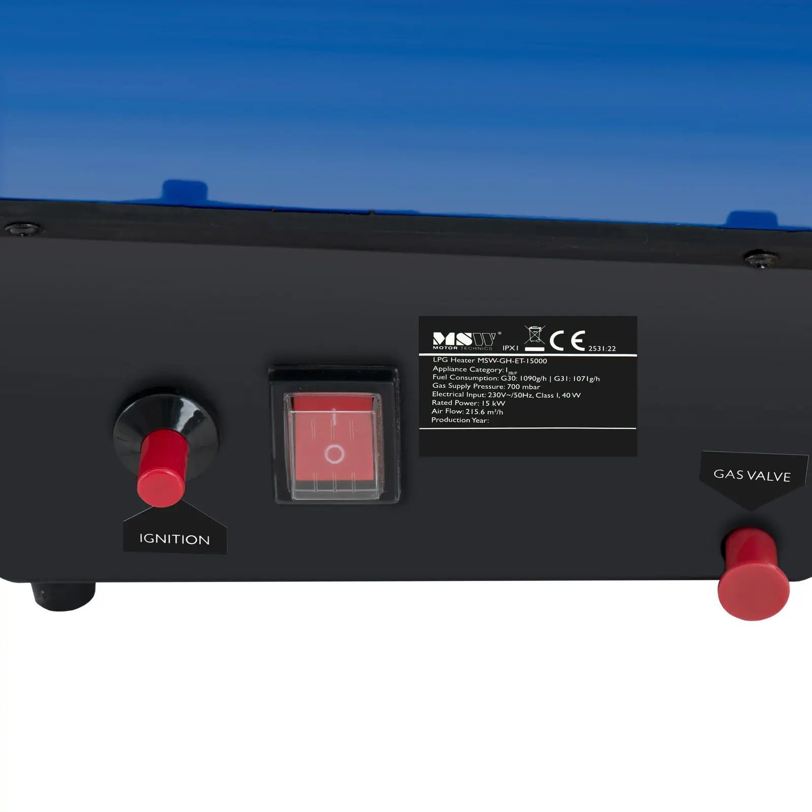 Încălzitor pe gaz - 30000 W - 310 m² - aprindere manuală (Putere de încălzire: 15 kW)