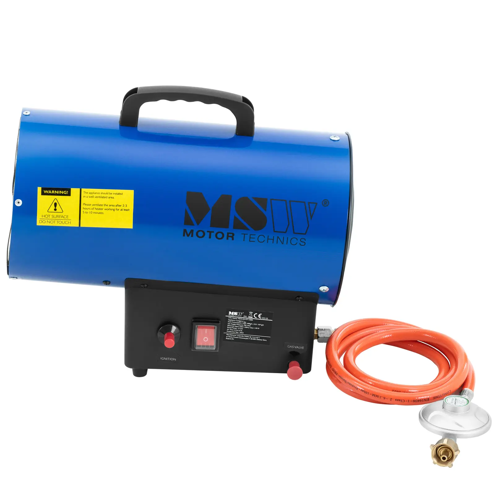 Încălzitor pe gaz - 30000 W - 310 m² - aprindere manuală (Reductor de presiune: Da)