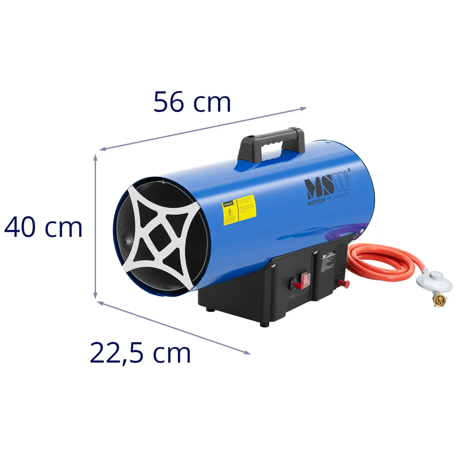 Canon à air chaud - 30 000 W - 310 m² - allumage manuel (Consommation de liquide: 2.18 l/h)