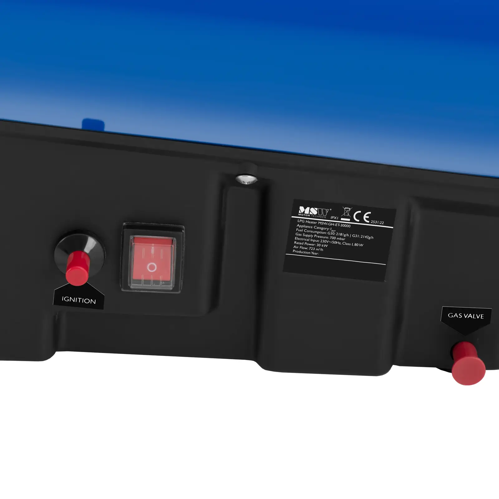 Nagrzewnica gazowa - 30000 W - 310 m² - zapłon ręczny (Temperatura wyjściowa: 500 °C)