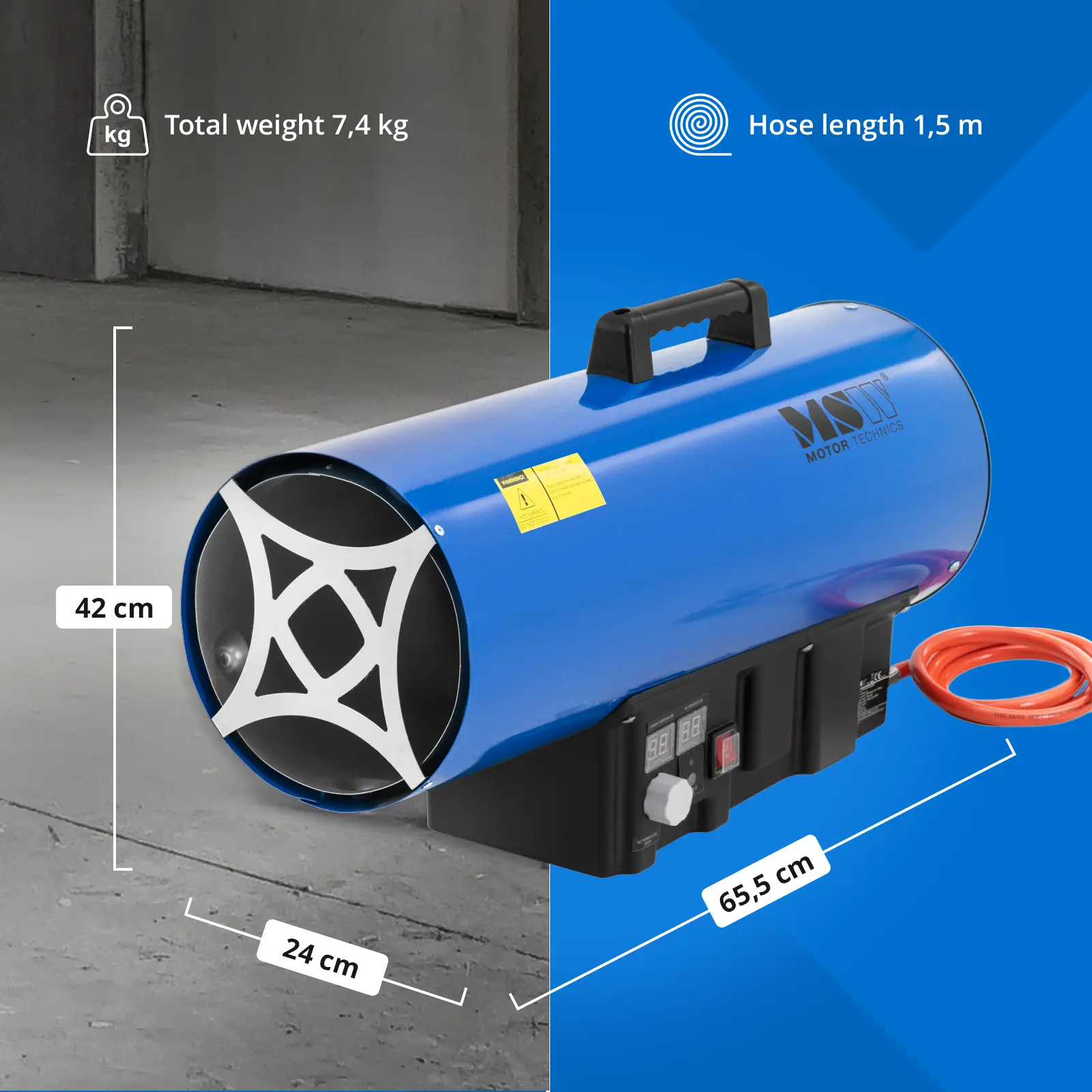 Încălzitor portabil pe gaz - 50000 W - 510 m² (Frecvența [Hz]: 50)