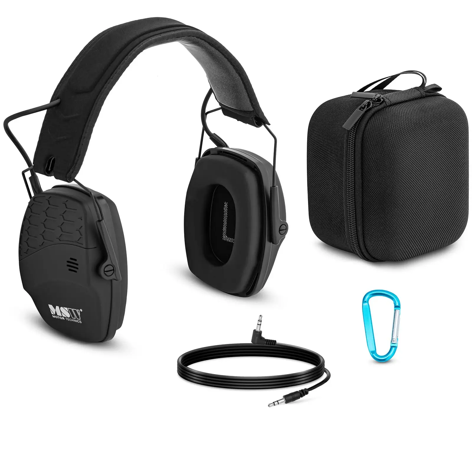 Levně Pracovní sluchátka s Bluetooth dynamická regulace vnějšího hluku černá barva - Ochranné pracovní pomůcky MSW