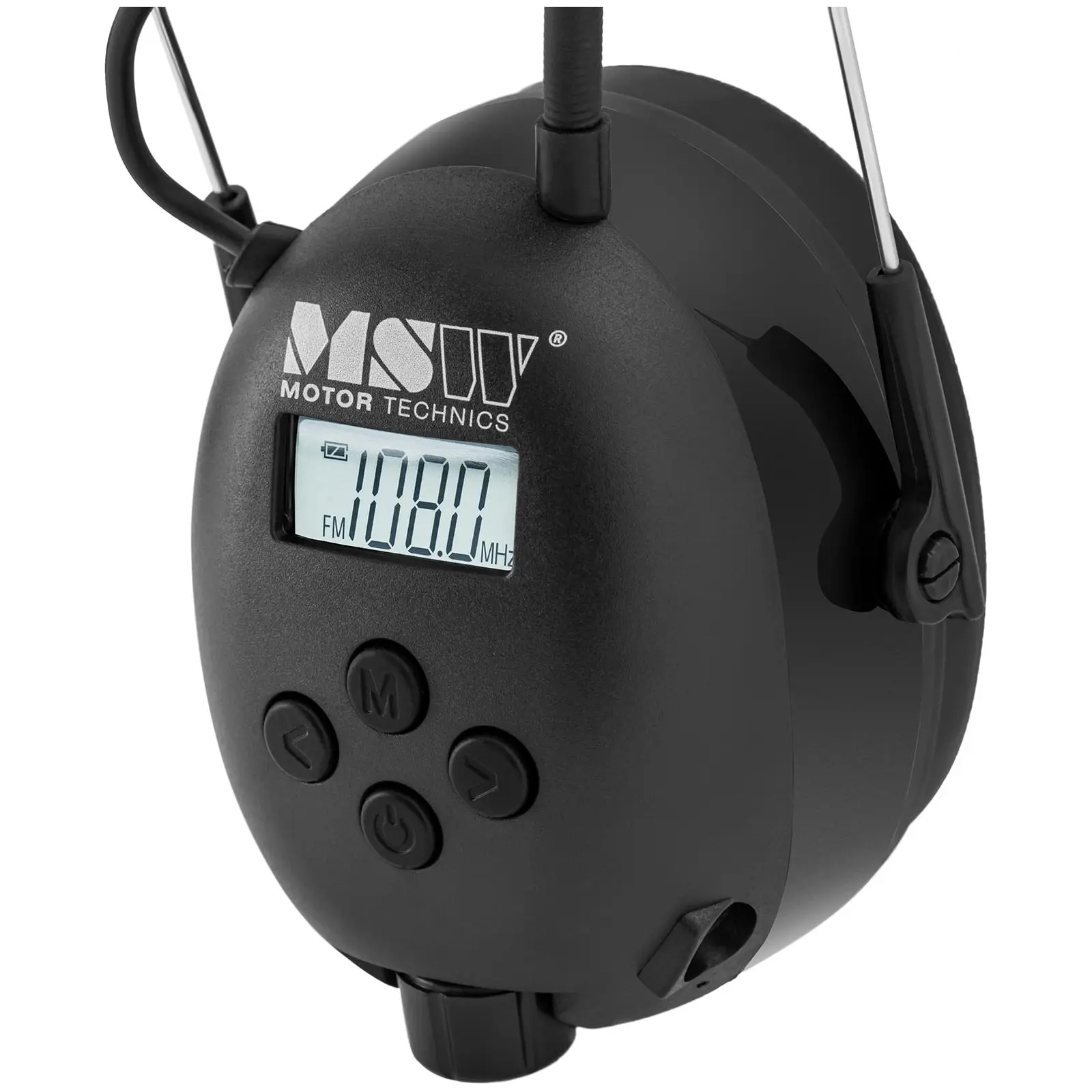 Zajszűrő fejhallgató bluetooth-szal - mikrofon - LCD kijelző - akkumulátor - fekete