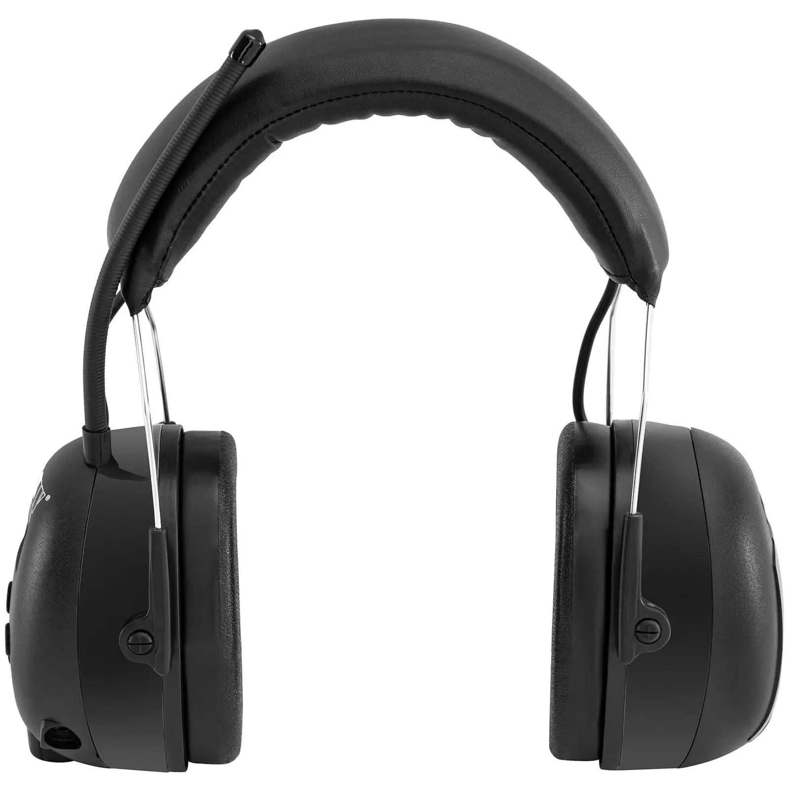 Pracovní sluchátka s Bluetooth - mikrofon - LCD displej - baterie - černá barva