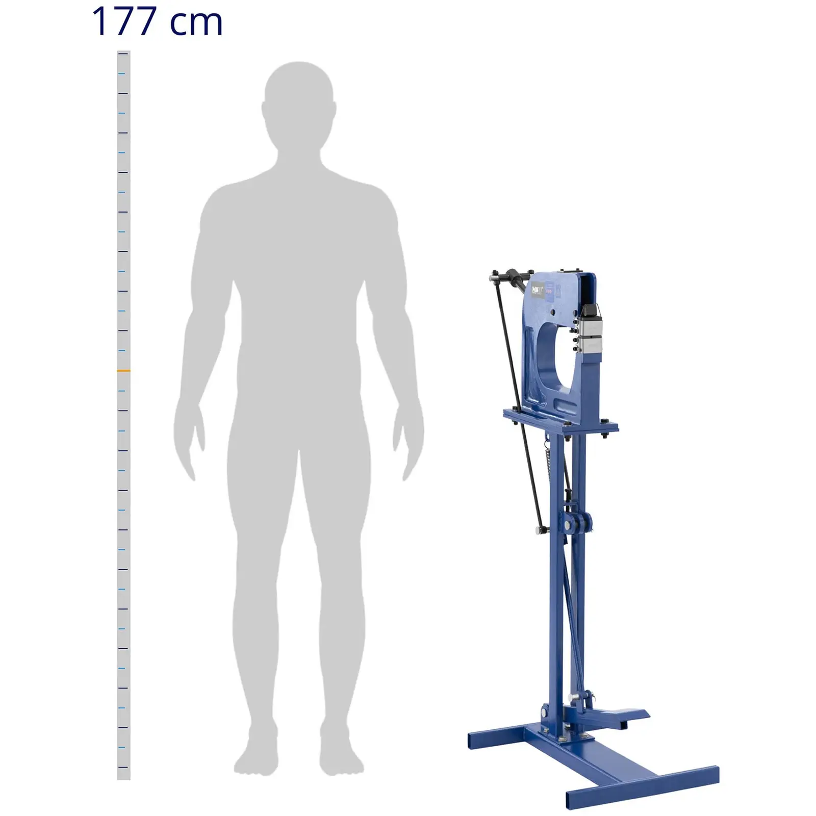 Rozrušovací a natahovací zařízení - pro 1,5mm plechy - ocel, chromovaná ocel - nožní pedál (Materiál: Ocel)