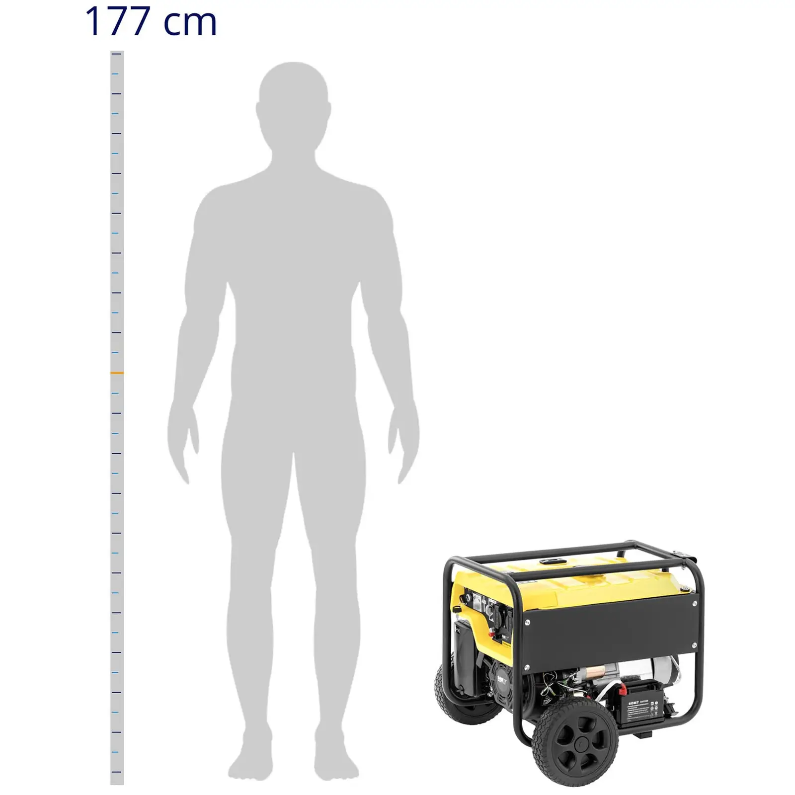 Generador eléctrico de gasolina - 2700 W - 230 V AC / 12 V DC - depósito 18 L - arranque manual/eléctrico