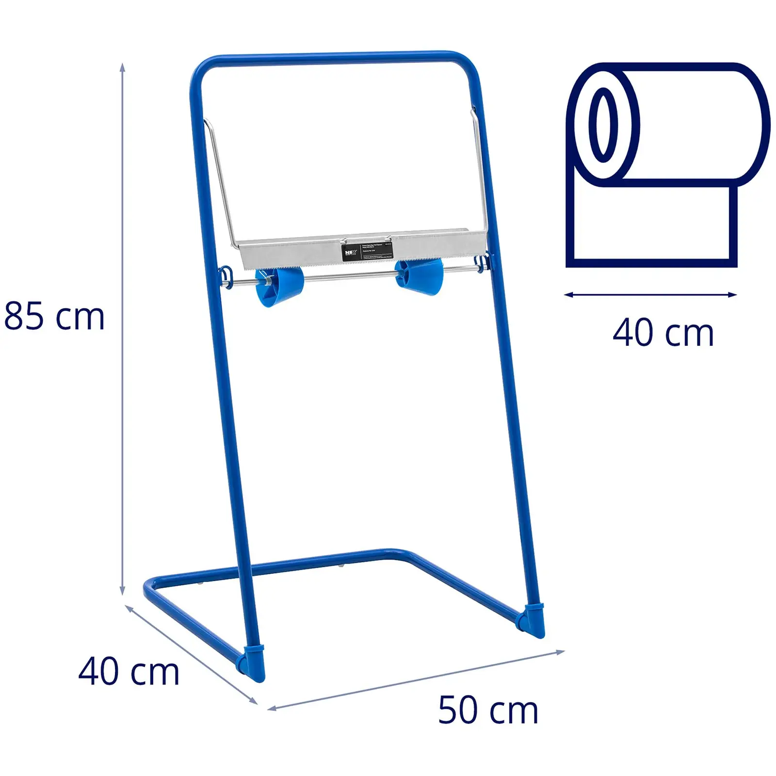 Stojak na czyściwo - do 10 kg - Ø500 mm - plastik / stal (Maksymalna średnica zewnętrzna rolki papieru: 500 mm)