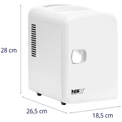 Mini-Kühlschrank 12 V / 230 V - 2-in-1-Gerät mit Warmhaltefunktion - 4 L - Weiß