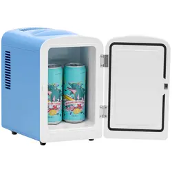 Мини хладилник 12 V / 230 V - уред 2 в 1 с функция за поддържане на топлината - 4 L - Син