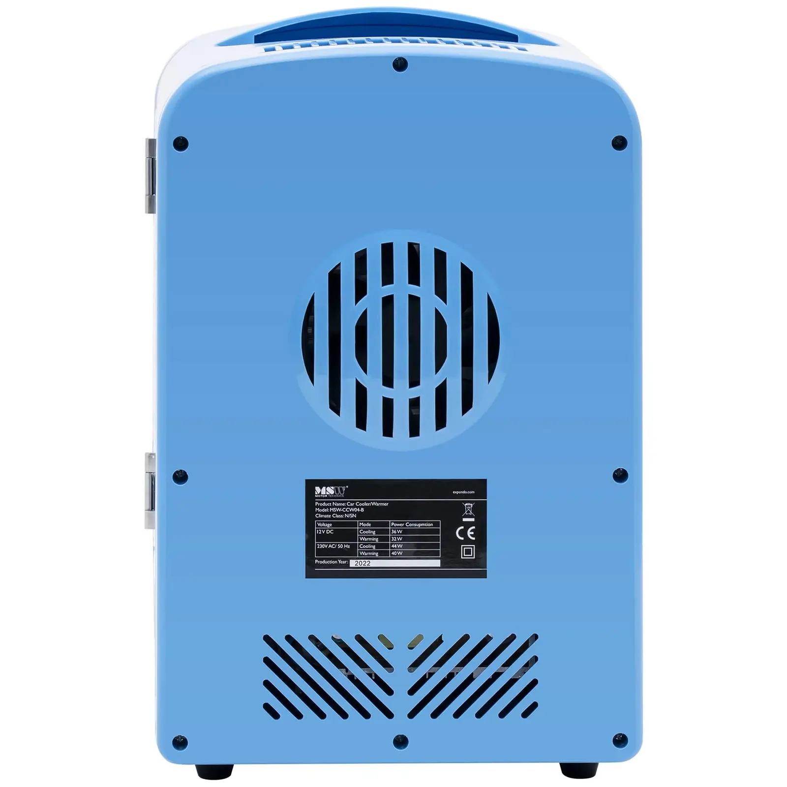 Mini chladnička 12 V / 230 V – 2 v 1 s funkciou udržiavania teploty – 4 L – modrá
