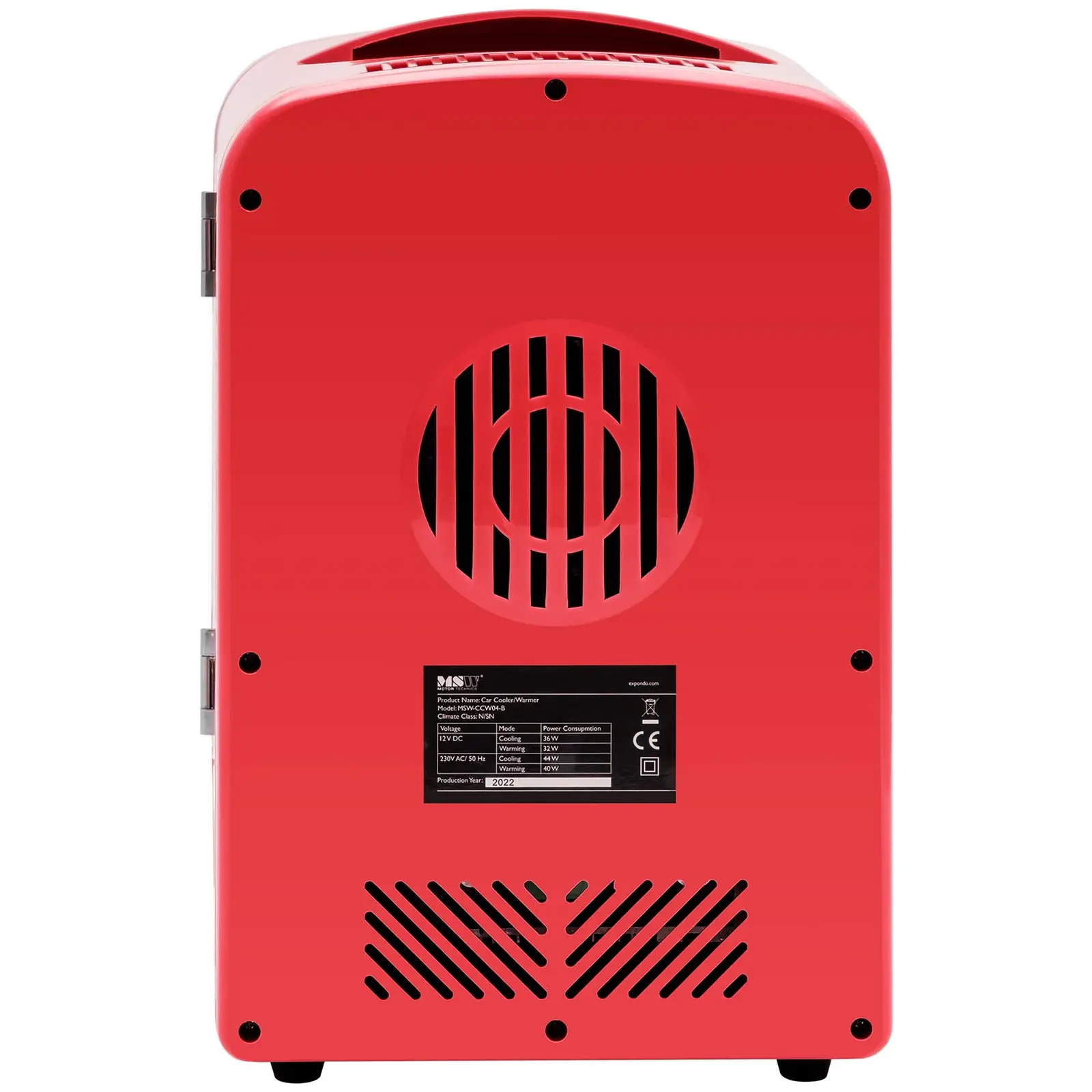 Mini chladnička 12 V / 230 V - zařízení 2 v 1 s funkcí ohřevu - 4 l - červená