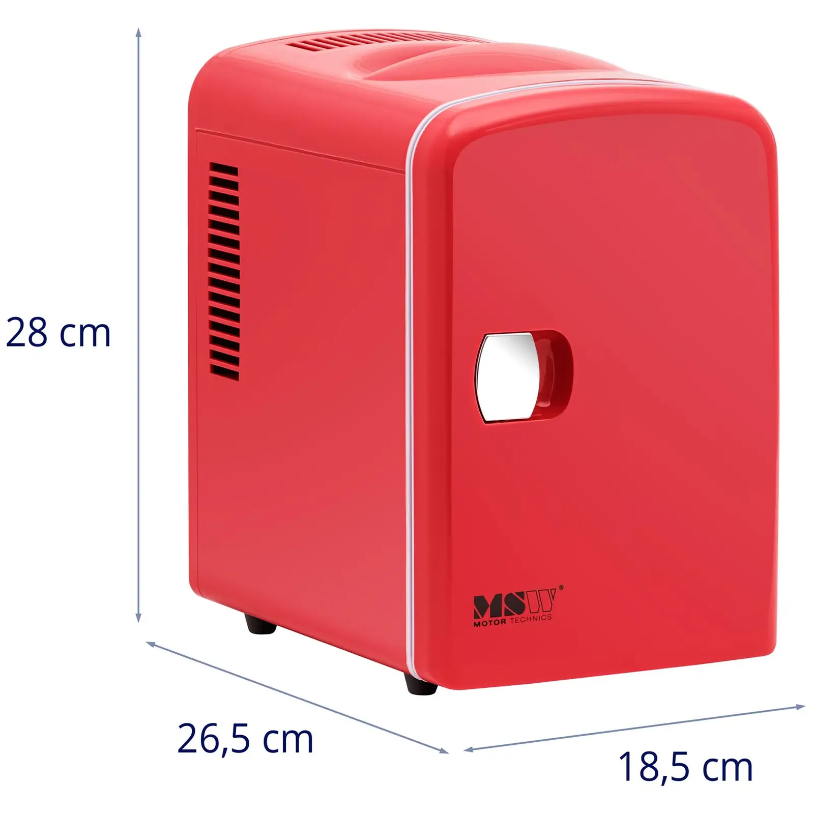 Mini chladnička 12 V / 230 V - zařízení 2 v 1 s funkcí ohřevu - 4 l - červená
