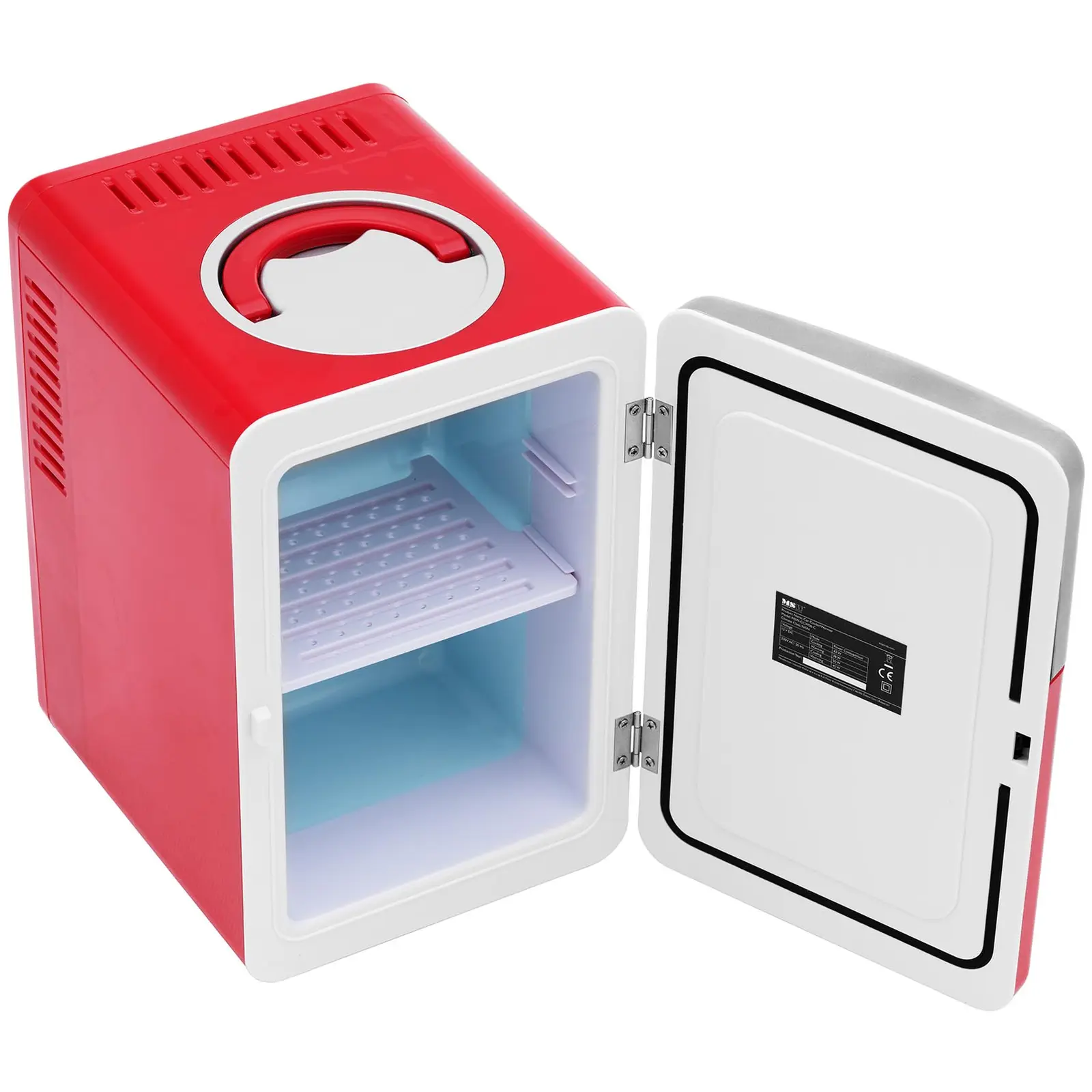 Мини хладилник 12 V / 230 V - уред 2 в 1 с функция за поддържане на топлината - 6 L - Червен/сребрист