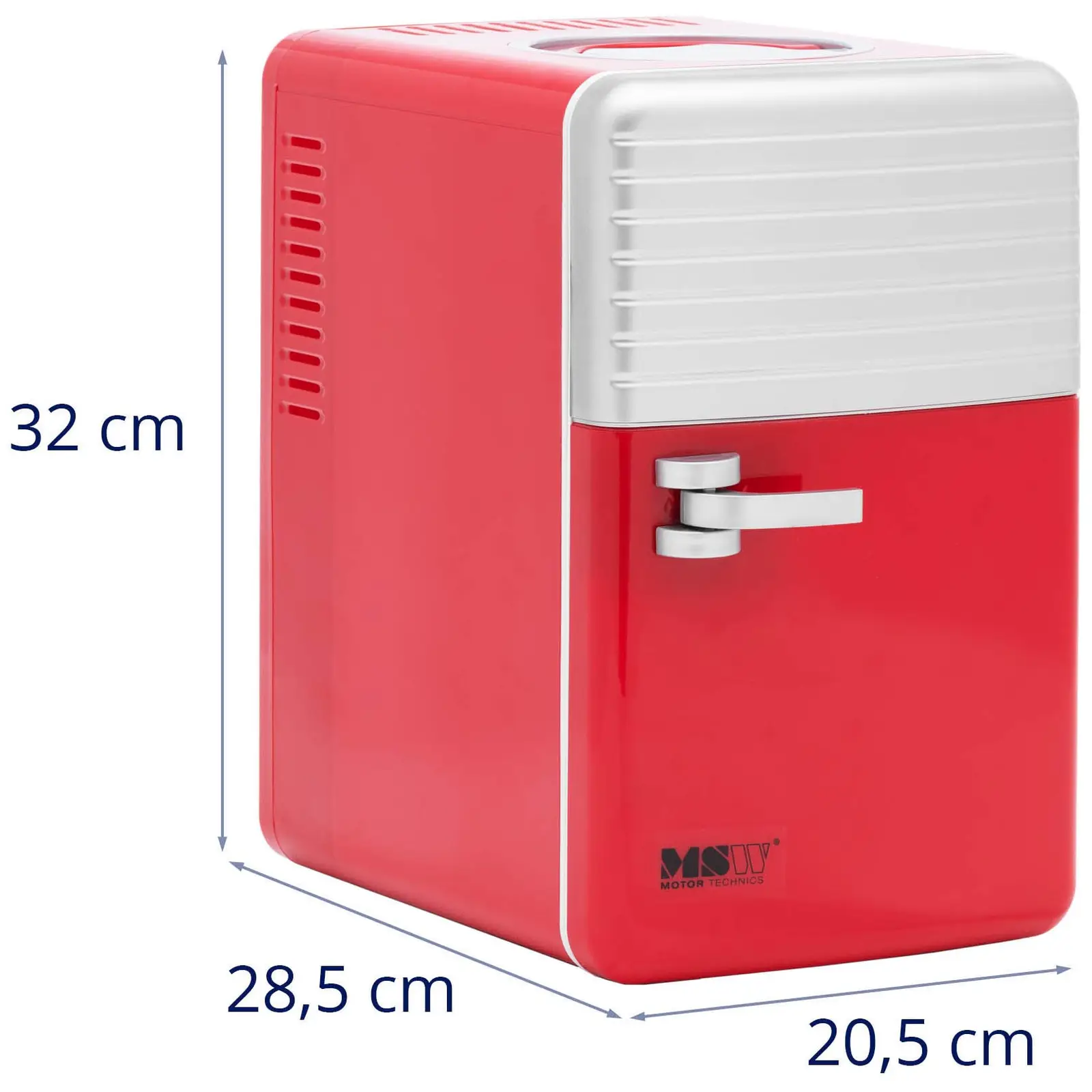 Mini chladnička 12V / 230V – 2v1 s funkciou udržiavania teploty – 6 L – červená/strieborná