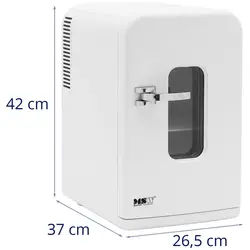 Mini šaldytuvas 12 V / 230 V – 2 viename prietaisas su šilumos palaikymo funkcija – 15 L – balta