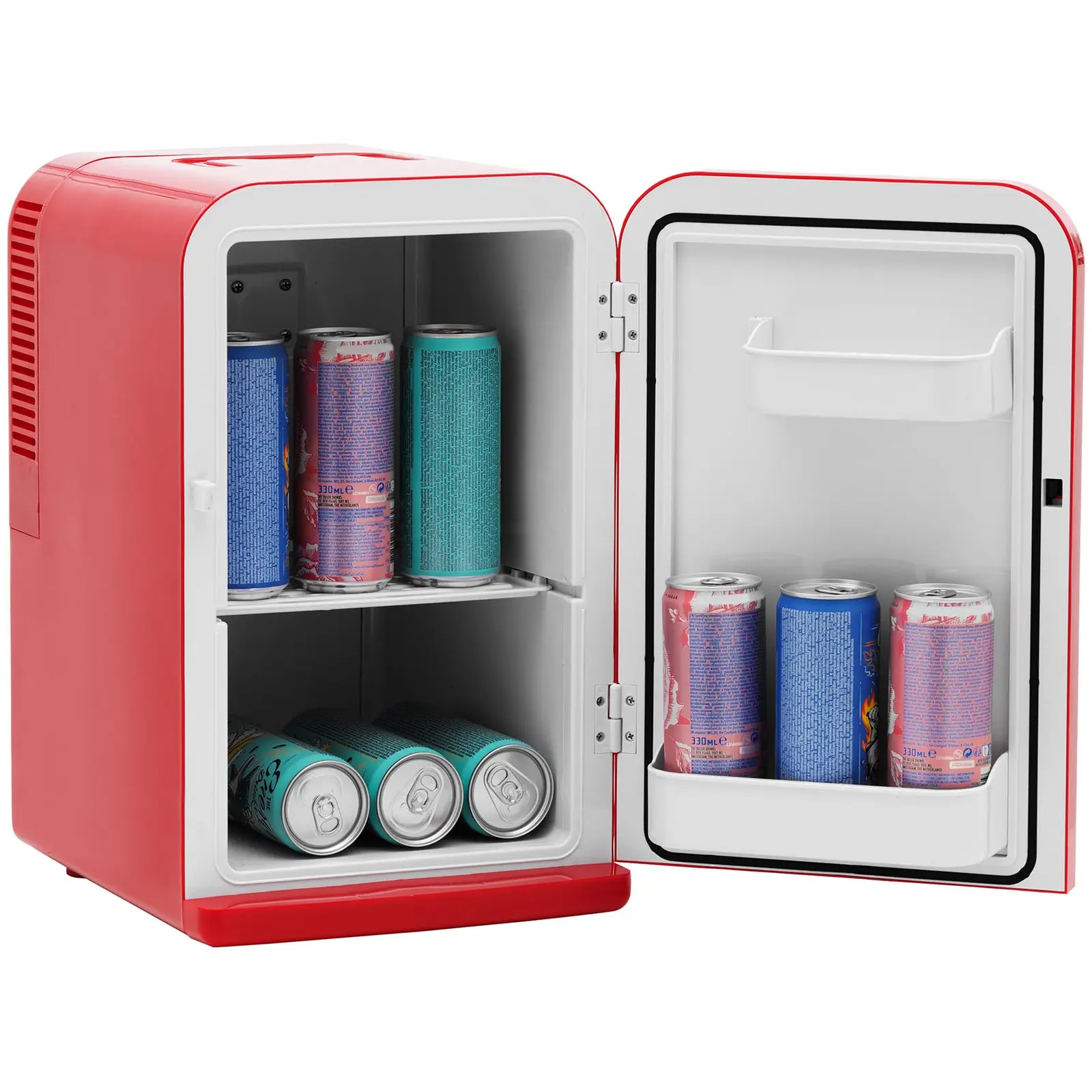 Mini hűtő - 12 V / 230 V - 2 az 1-ben melegen tartó funkcióval - 15 l - piros