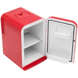Mini-køleskab 12V 230V - varmefunktion - 15 l - rødt