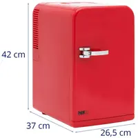 Mini šaldytuvas 12 V / 230 V – 2 viename prietaisas su šilumos palaikymo funkcija – 15 L – raudona