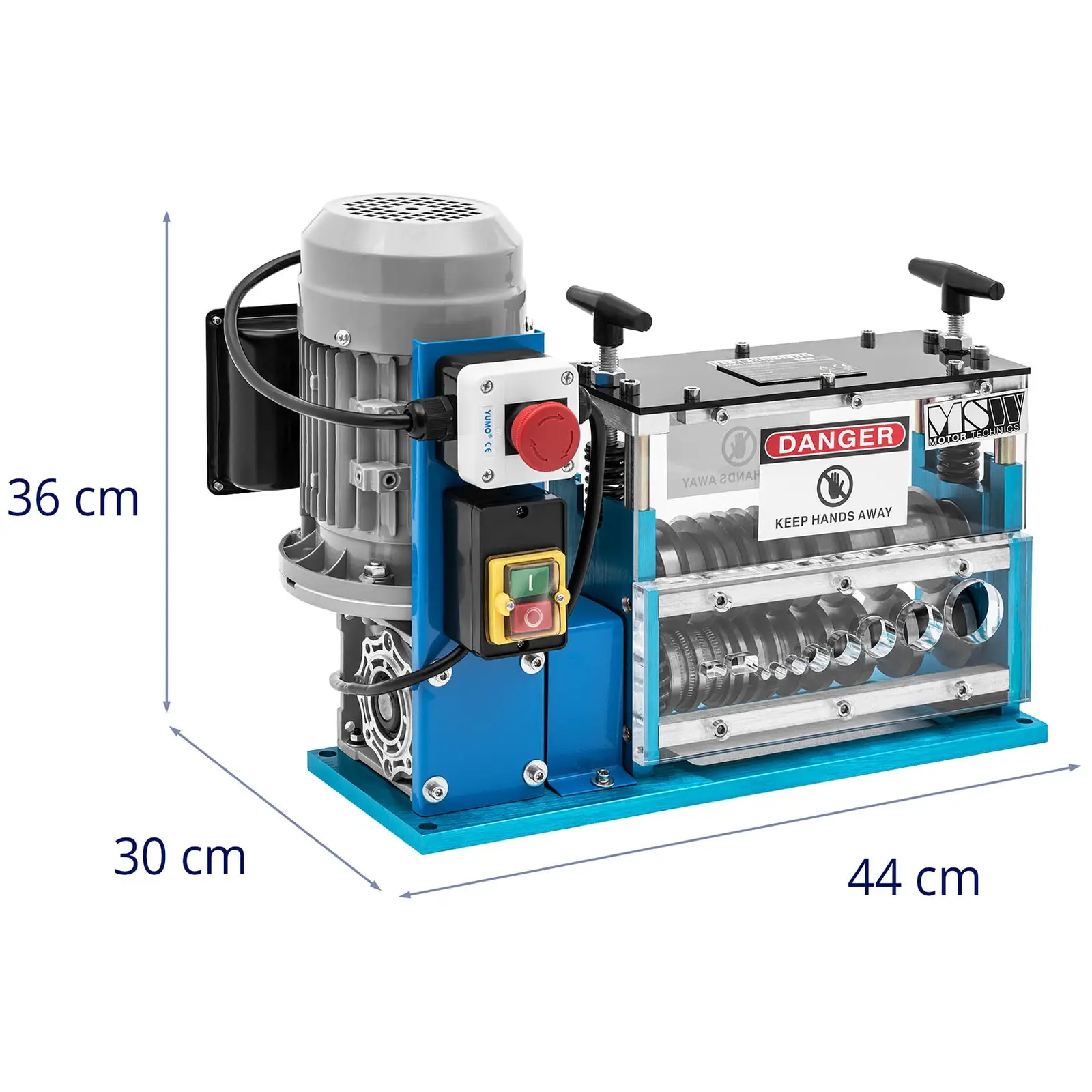 Stroj na loupání kabelů - 750 W - 10 Vložky - 25 m/min (Materiál: Pružinová ocel)