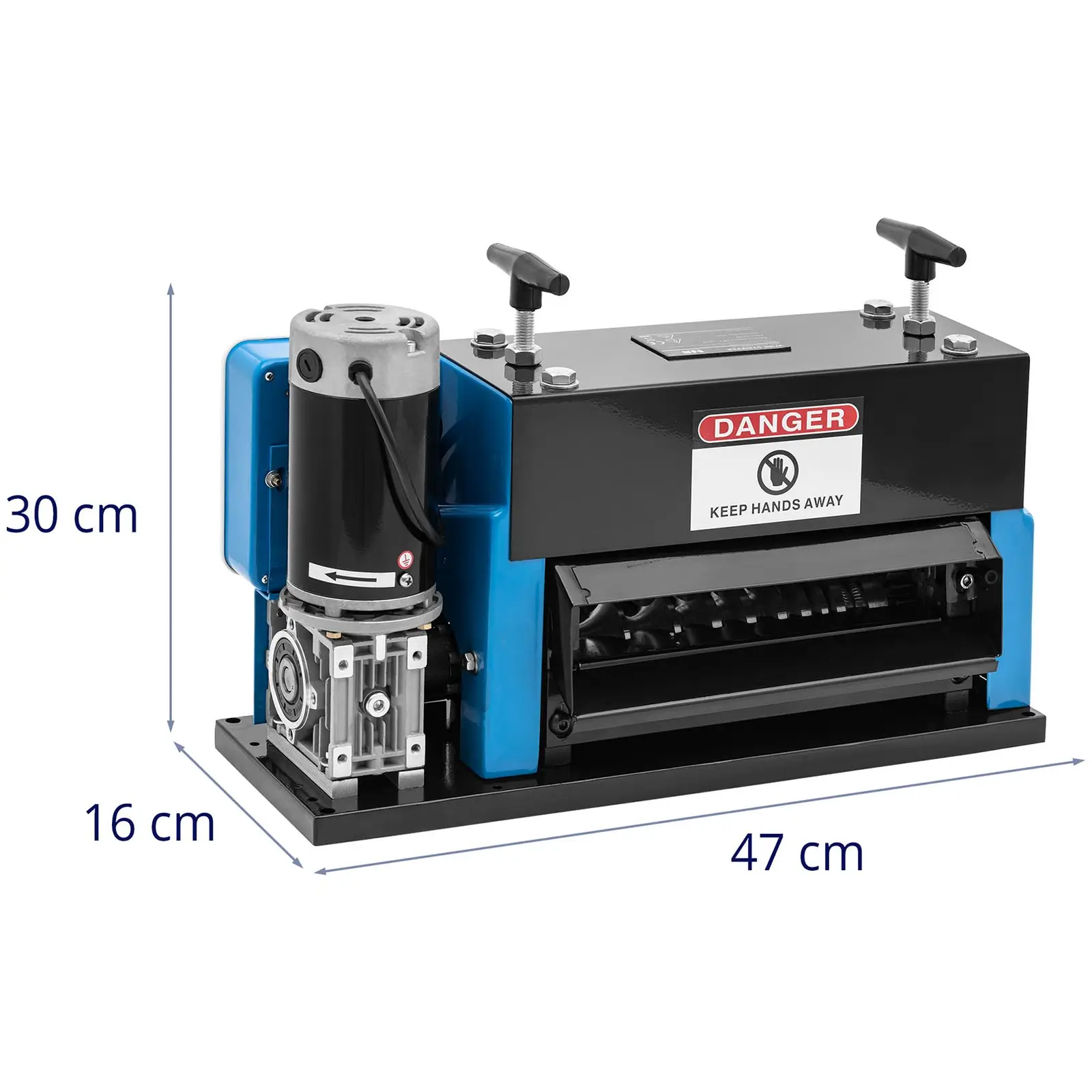 Stroj na loupání kabelů - 400 W - 9 vložek - 0 až 25 m/min (Barva: Modrá)