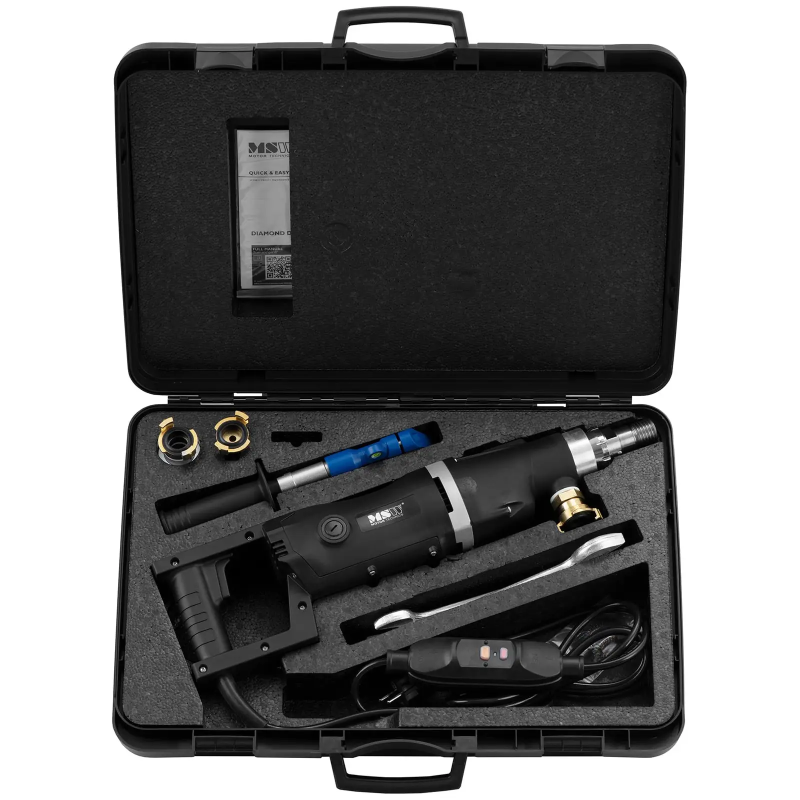 Диамантените боркорони - със стойка в кутия - 2200 W - 1300 об/мин (Звукова мощност: 100.7 dB)