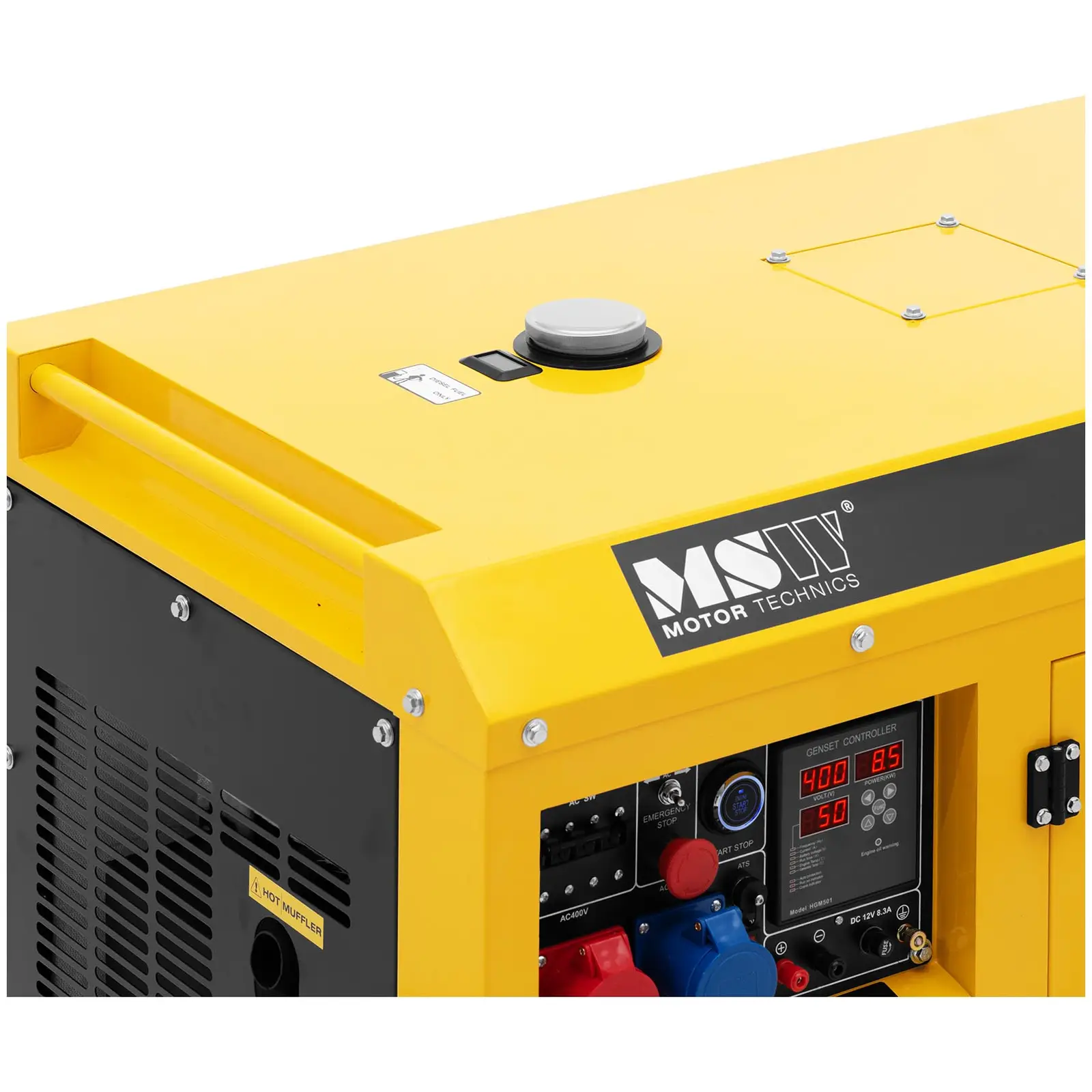 Groupe électrogène diesel - 7220 / 8500 W - 30 L - 240/400 V - mobile - AVR - Euro 5 (Vitesse de rotation du moteur [tr/min]: 3000)