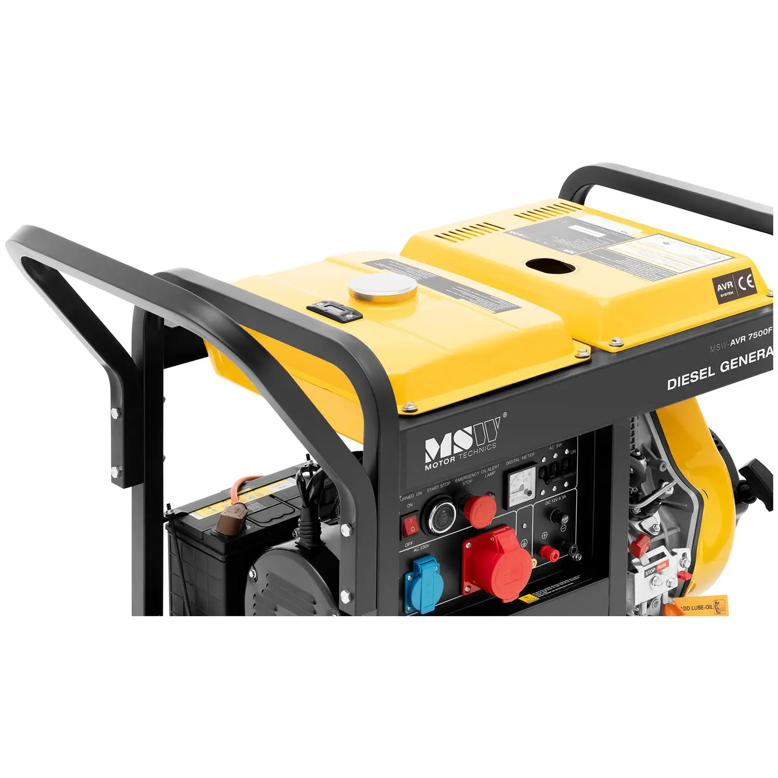 Groupe électrogène diesel - 2500 / 7500 W - 12,5 L - 230/400 V - mobile - AVR - Euro 5 (Vitesse de rotation du moteur [tr/min]: 3000)