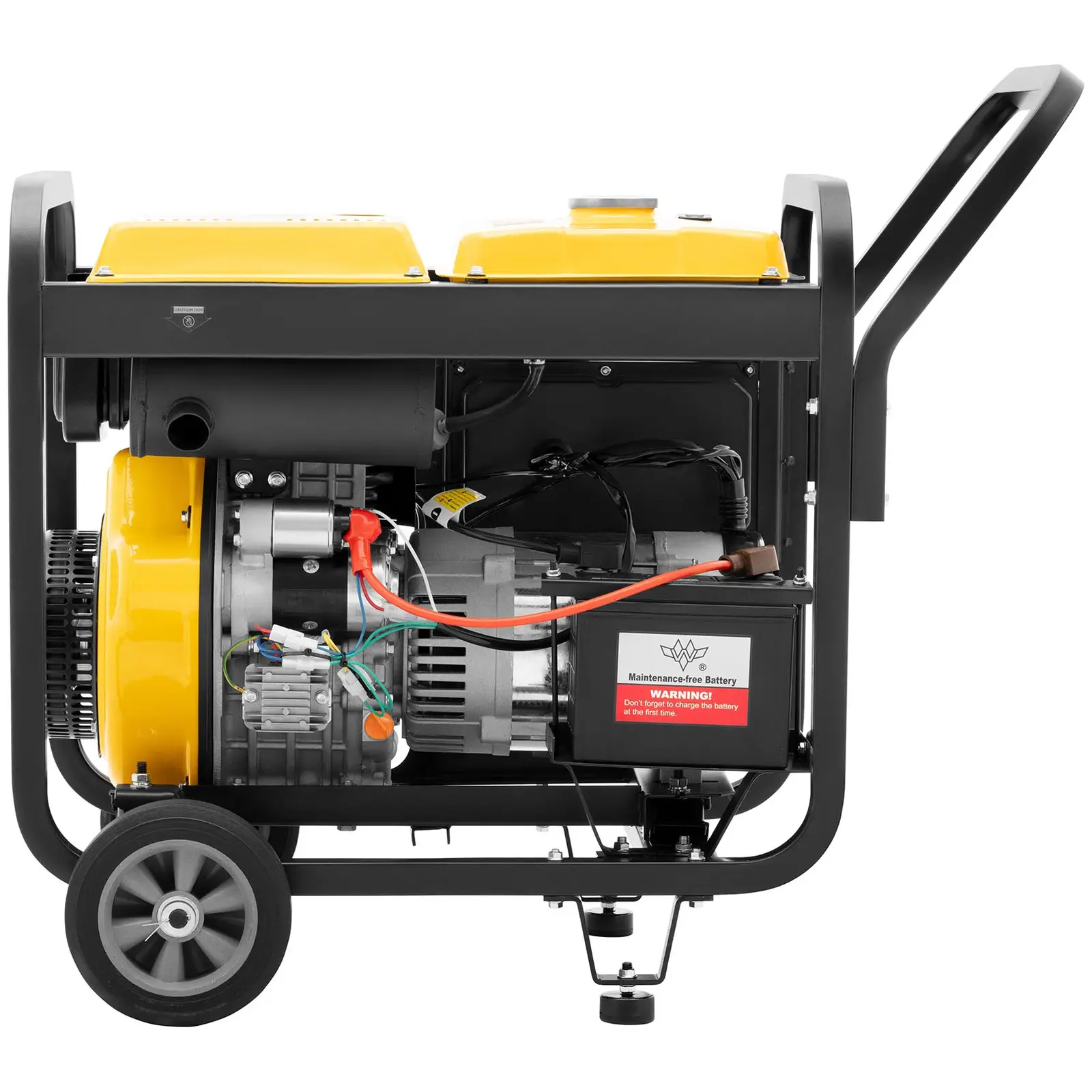 Groupe électrogène diesel - 2500 / 7500 W - 12,5 L - 230/400 V - mobile - AVR - Euro 5 (Puissance nominale de sortie CC: 99.6 W)