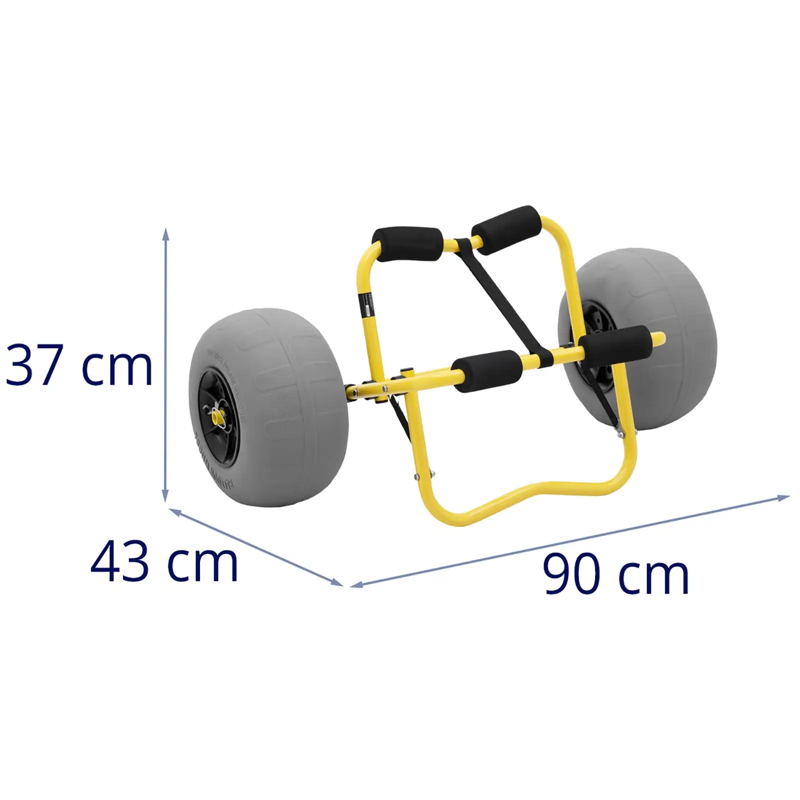 Cărucior pentru caiace - pliabil - cu roți cu baloane - 75 kg