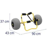 Kajakvagn - Hopfällbar - Med ballonghjul - 75 kg