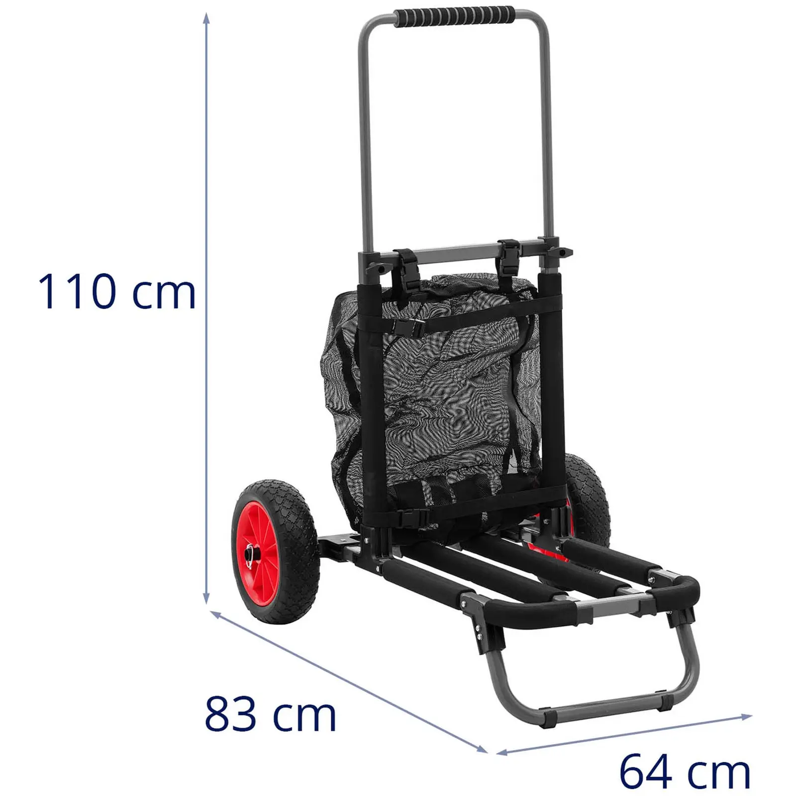 Plážový vozík - skládací - 75 kg - 800–1 100 mm (Materiál: Hliník)