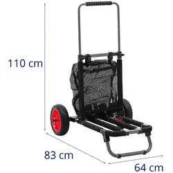Beach trolley - foldable - 75 kg - 800-1100 mm