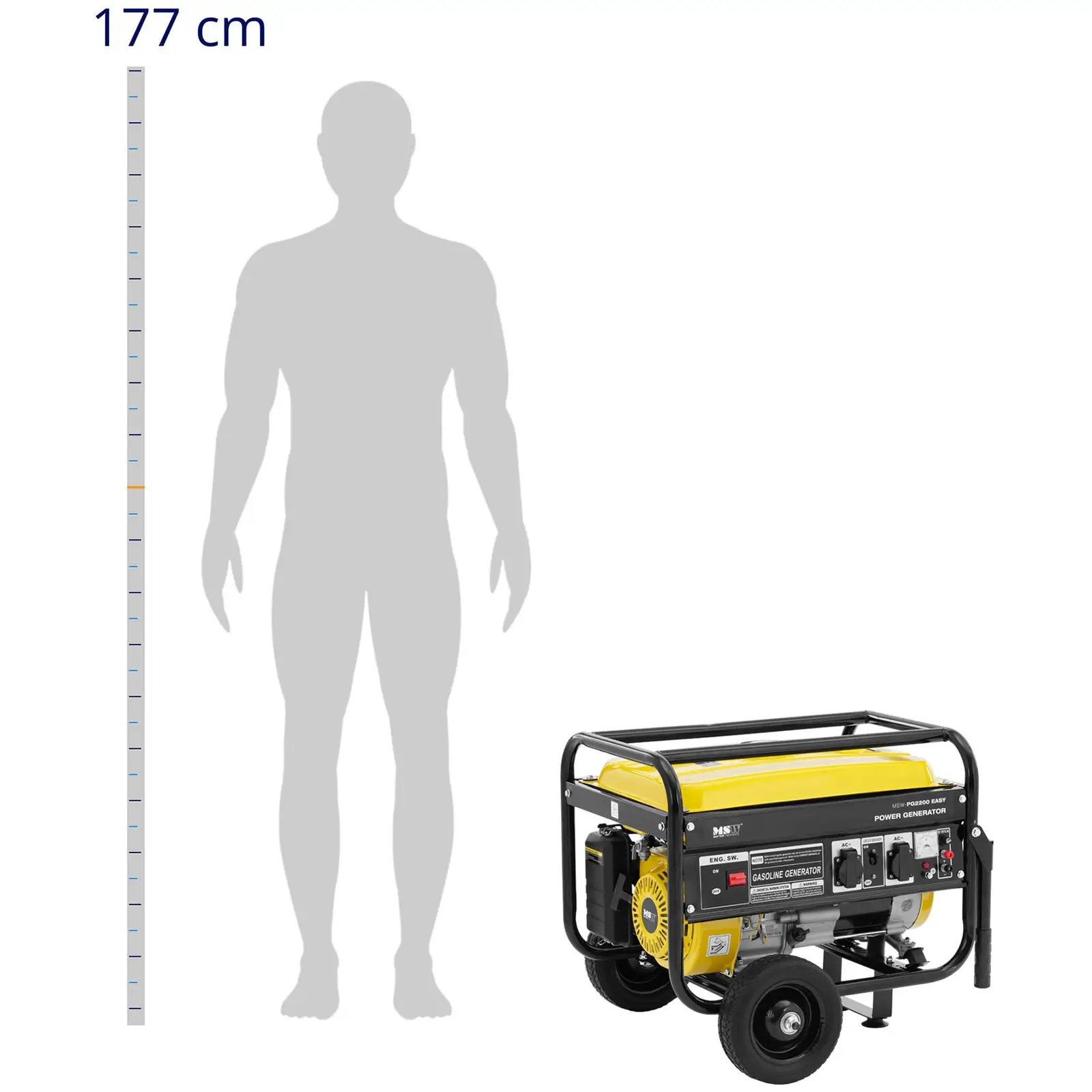 Petrol Generator - 2200 W - 230 V AC / 12 V DC - manual start/electric