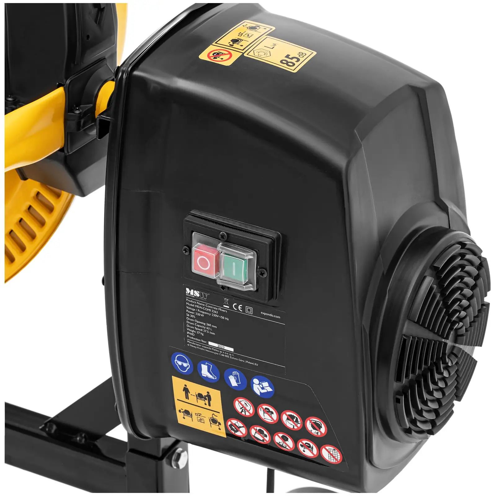 Bétonnière - 63 L - avec moteur - 220 W (Volume: 63 l)