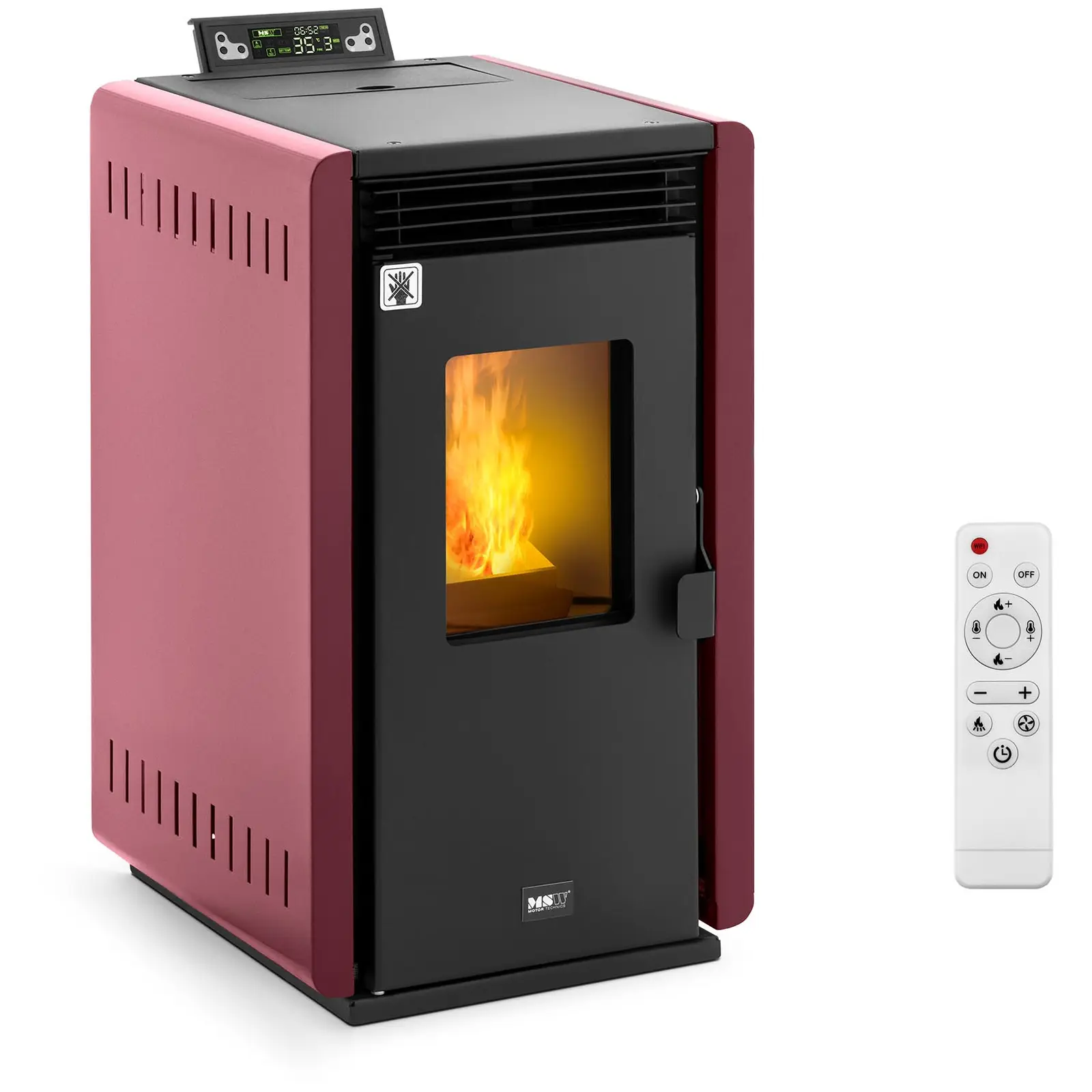 Stufa a pellet - 6 kW - Per 50–150 m³ - 5 livelli - Timer