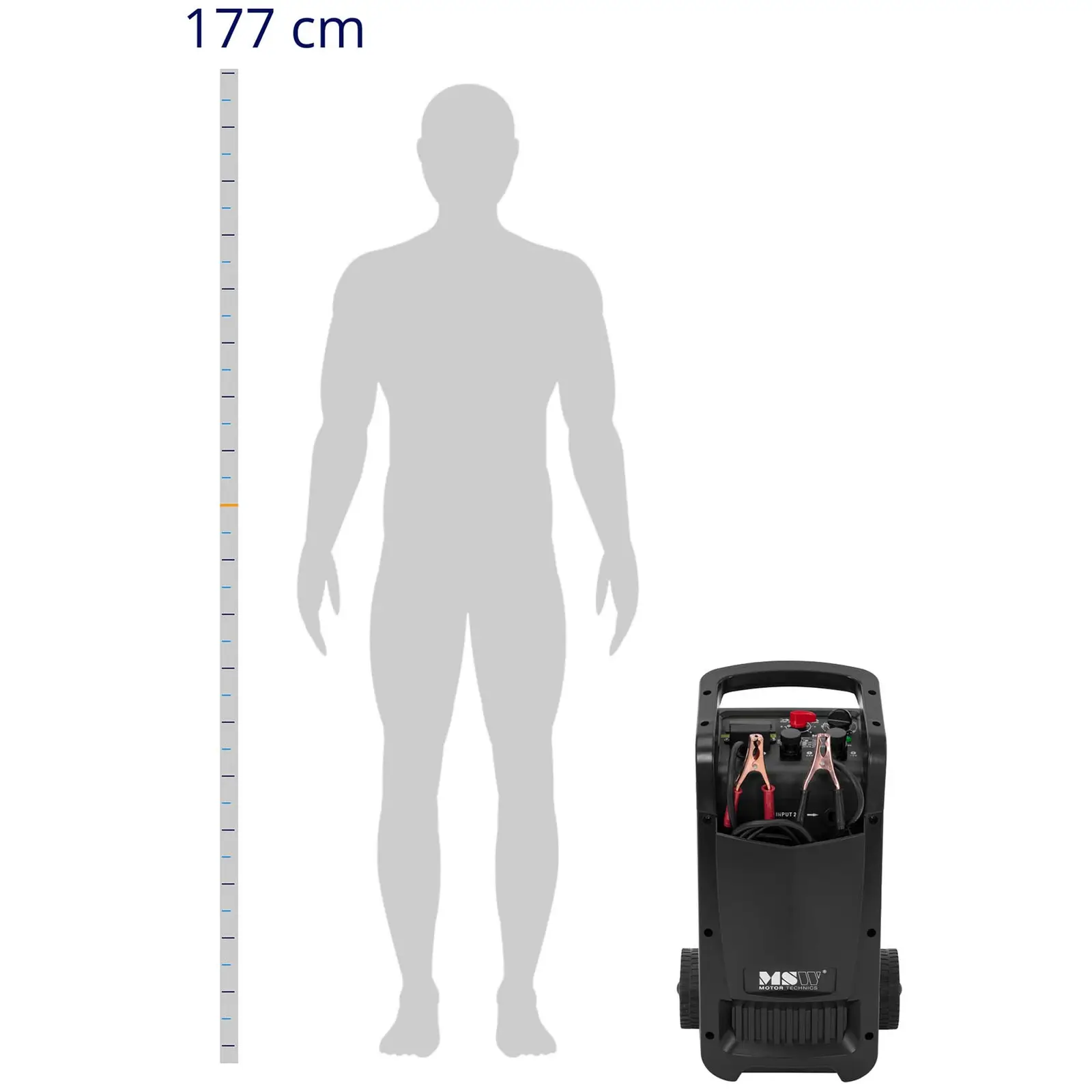 Autóakkumulátor-töltő - indításrásegítő - 12/24 V - 100 A - kompakt