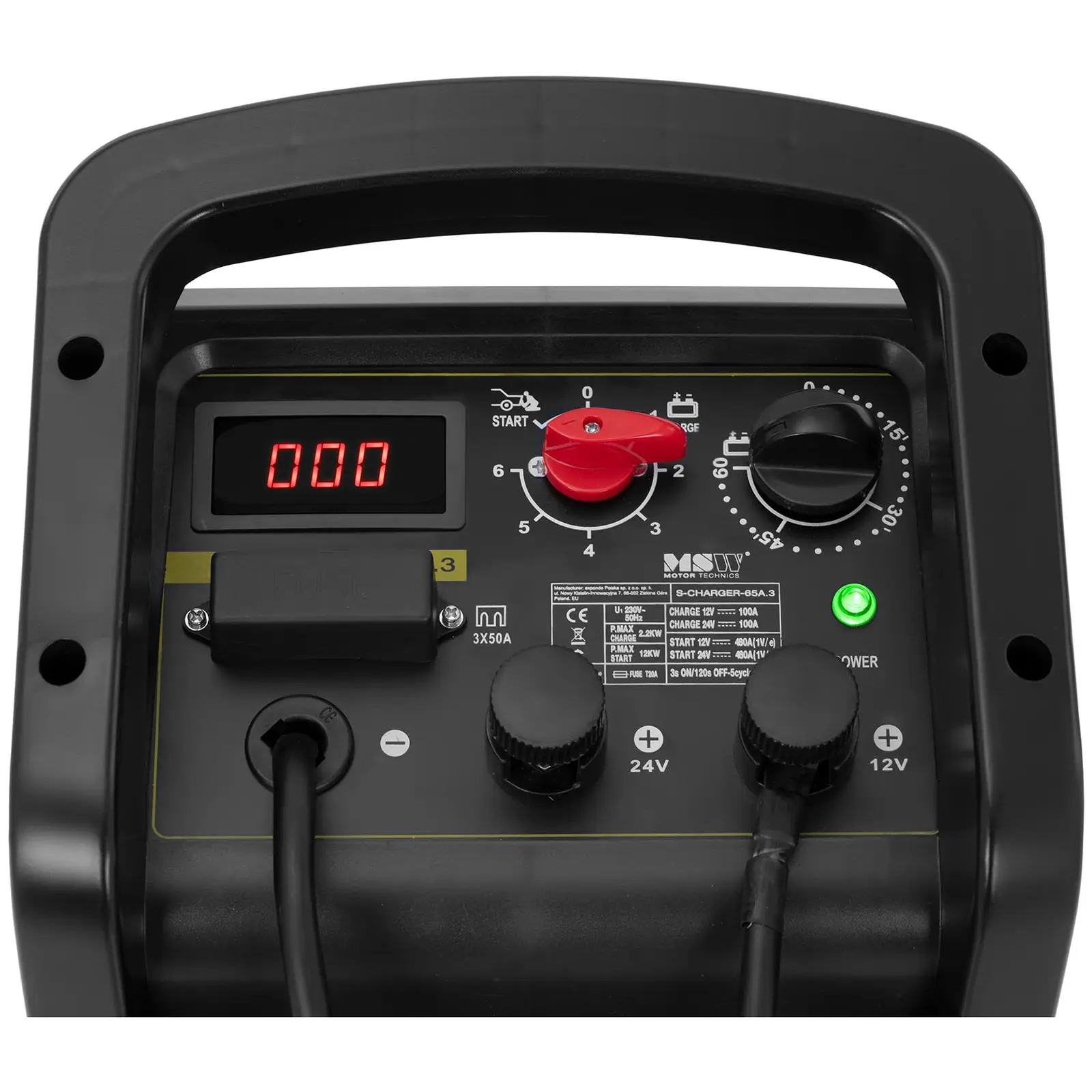 Chargeur de batterie de voiture - Aide au démarrage - 12 / 24 V - 100 A - compact (Fonctionnement sur batterie(s): Non)