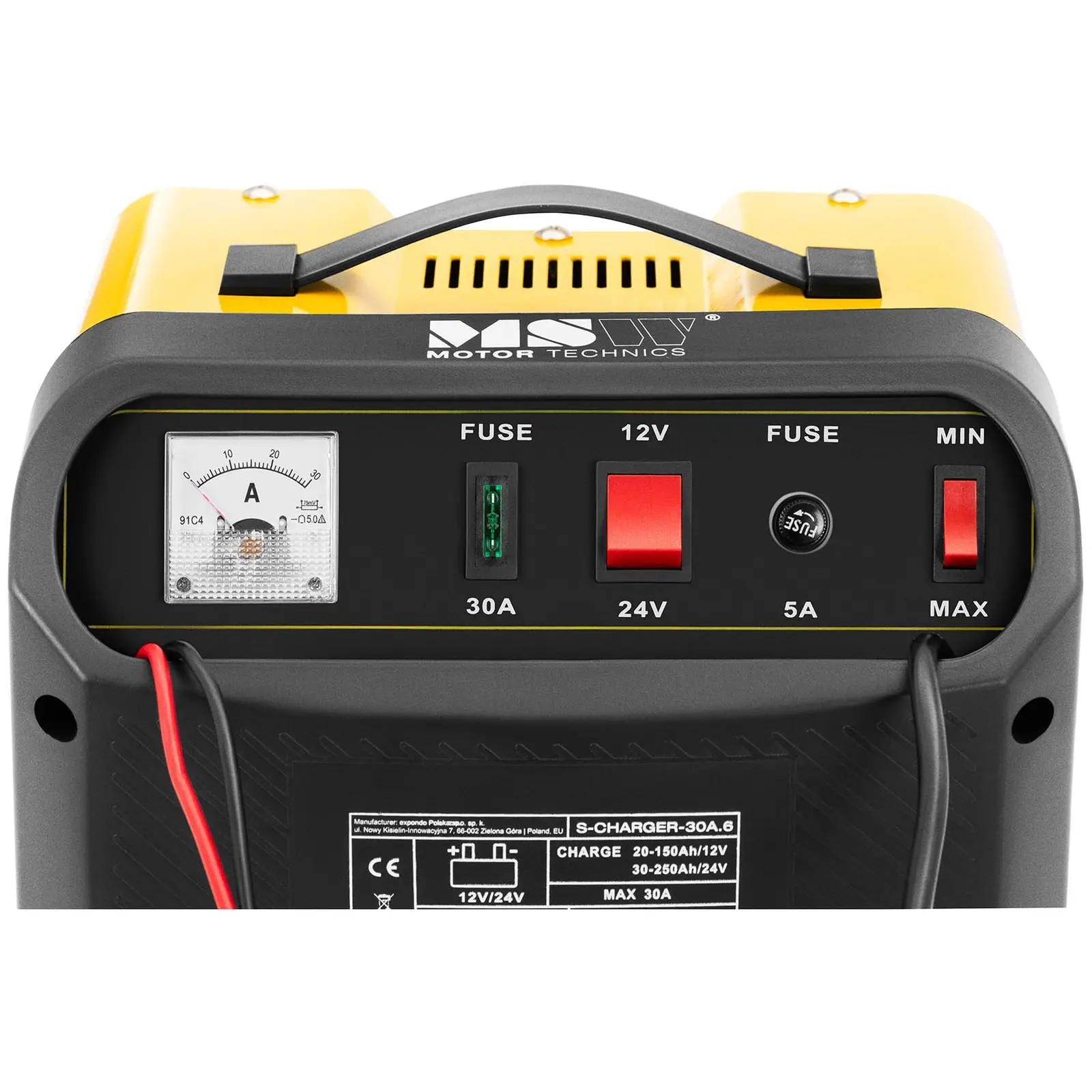 B-Ware Autobatterie-Ladegerät - 12 / 24 V - 27 A - mit Kabelfach