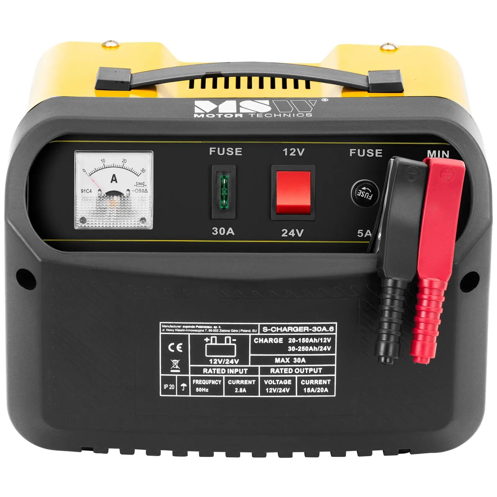 Tweedehands Auto acculader - jumpstart - 12 / 24 V - 27 A - met kabelcompartiment