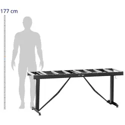 Mesa de rolos - 200 kg - 167 x 35 cm - 9 rolos - altura ajustável