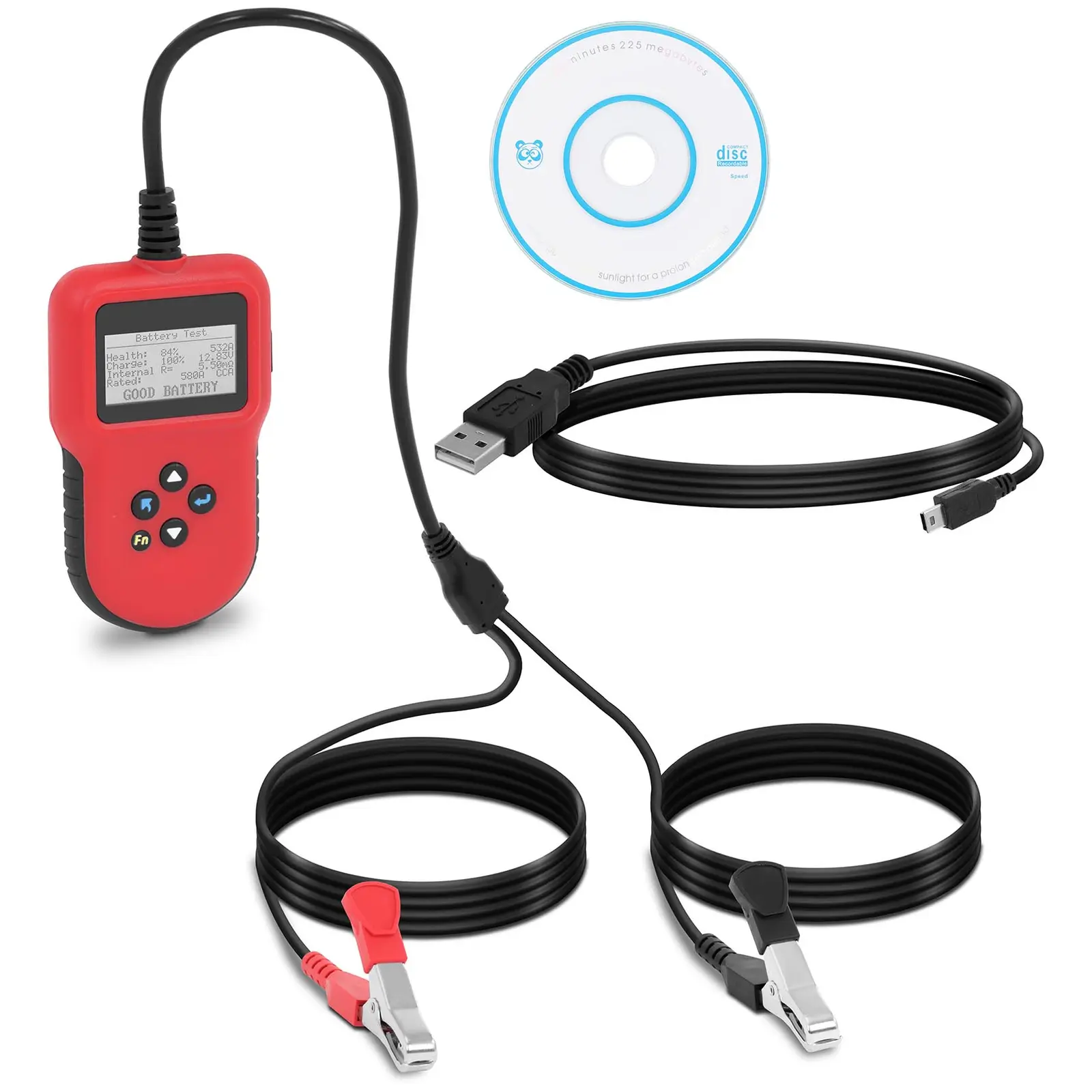 Tester autobaterií digitální - 12 V/24 V - LCD - vícejazyčný