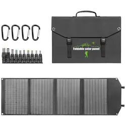 Bærbar generator inkl. Solcellepanel - 4 x USB - Hurtiglading 18 W - 1 x USB C - 5 x DC - AC 100 - 240 V, 200/300 W