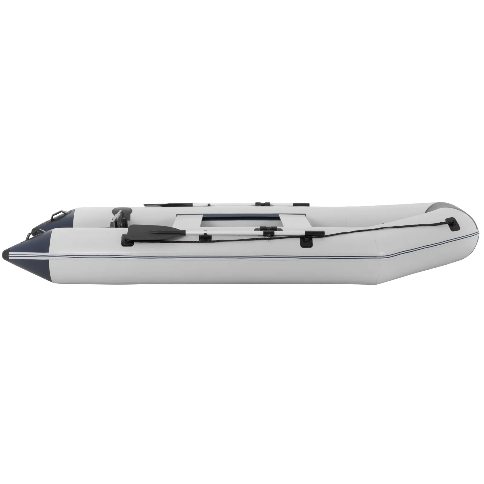 Nadmuchiwana łódź - czarny / biały - 403 kg - aluminiowa podłoga - 5 osób