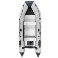 Nadmuchiwana łódź - czarny / biały - 570 kg - aluminiowa podłoga - 6 osób
